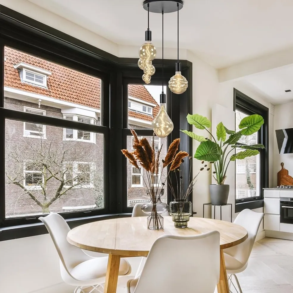 Trendy 3-lichts hanglamp mat zwart exclusief lichtbron