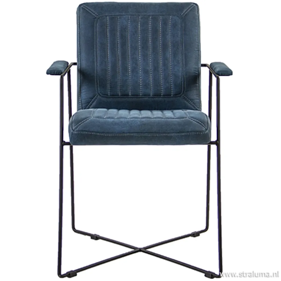 Trendy moderne eetkamerstoel metaal/stof