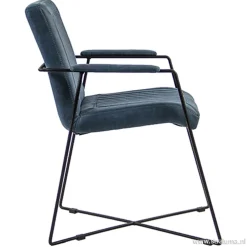 Trendy moderne eetkamerstoel metaal/stof