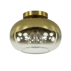 Trendy plafondlamp goud met goud gradiënt glas