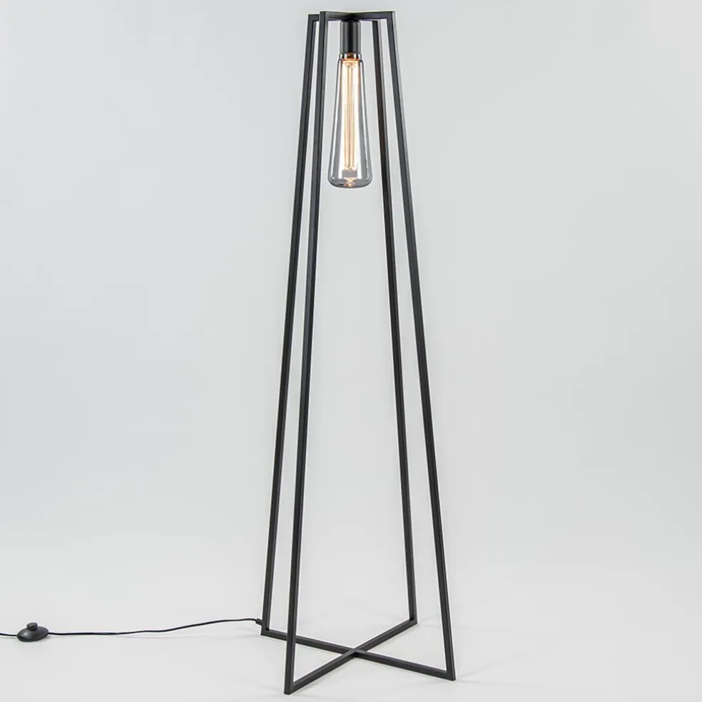 Trendy vloerlamp zwart frame excl lichtbron