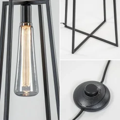 Trendy vloerlamp zwart frame excl lichtbron
