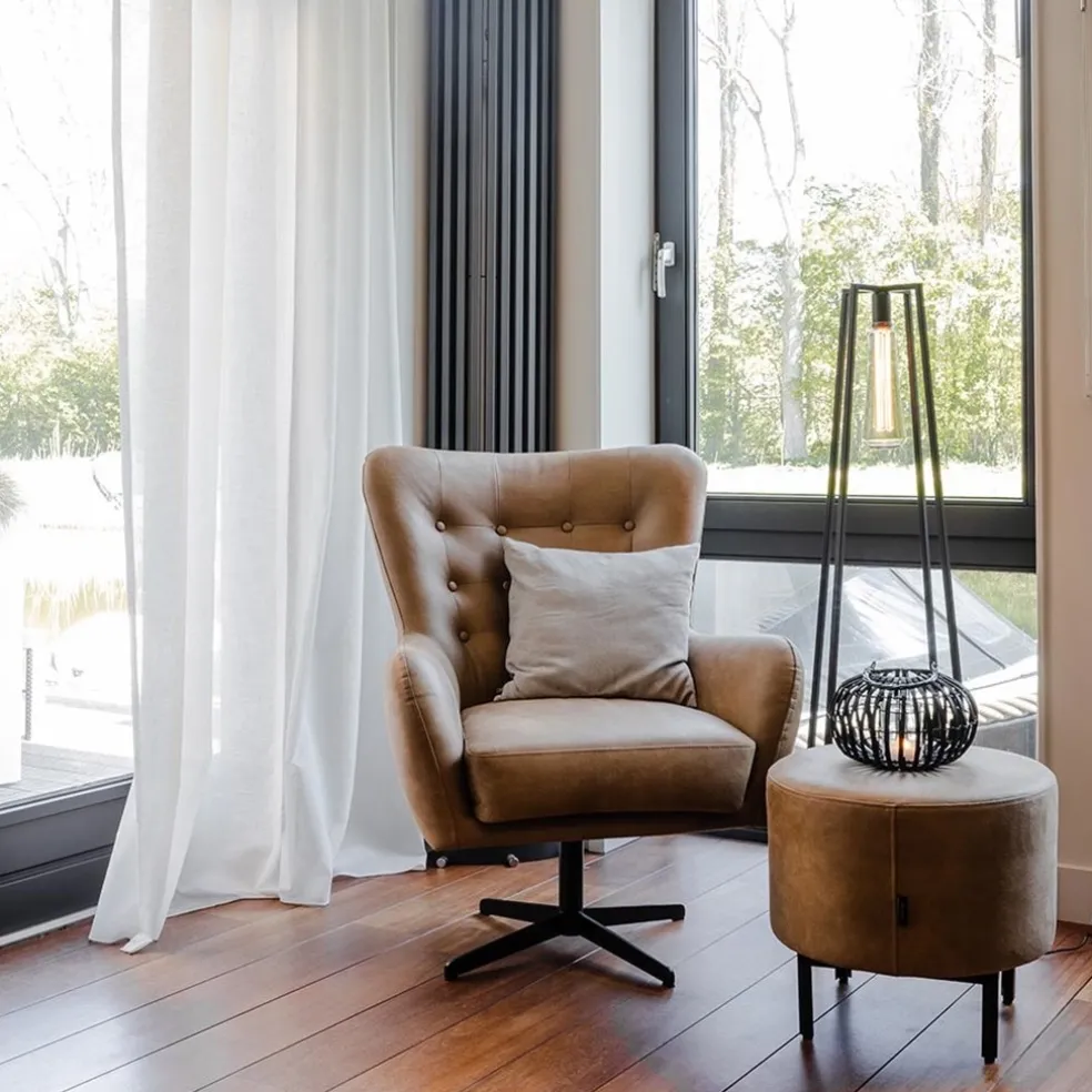 Trendy vloerlamp zwart frame excl lichtbron