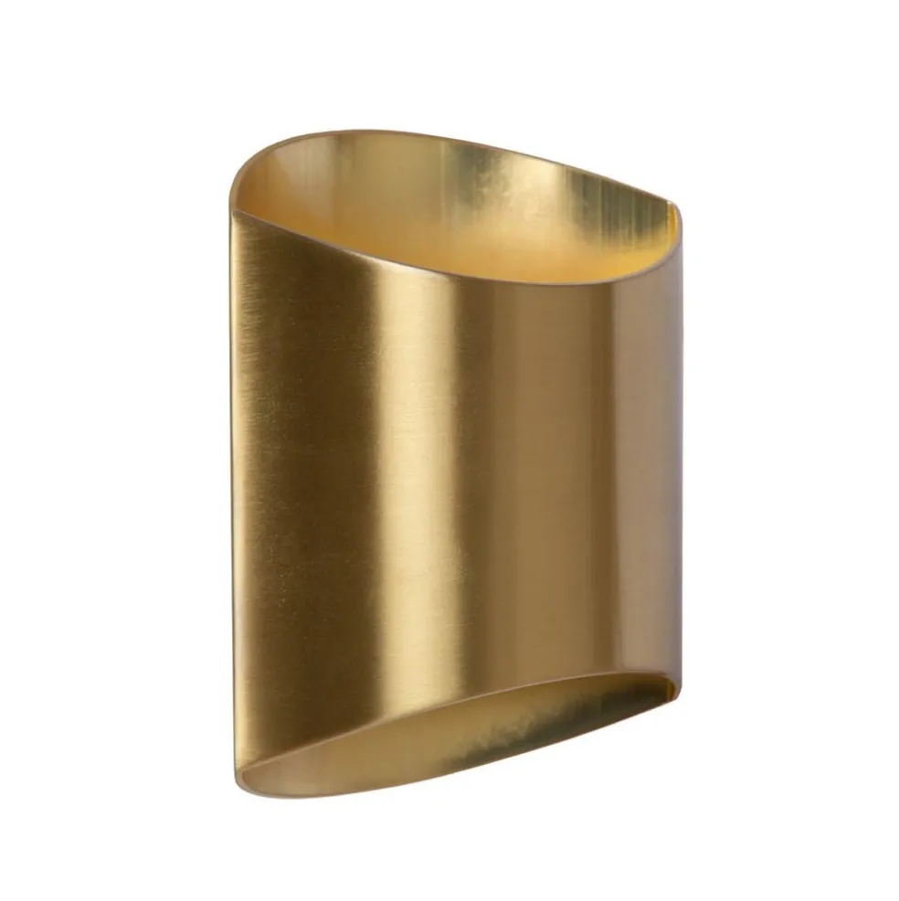 Trendy wandlamp goud metaal G9