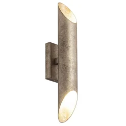 Up+down wandlamp ambachtelijk zilver