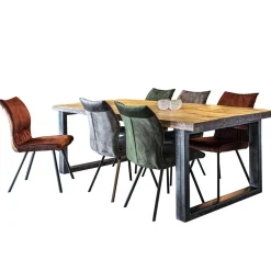 Velvet grijze eetkamerstoel met zwarte pootjes