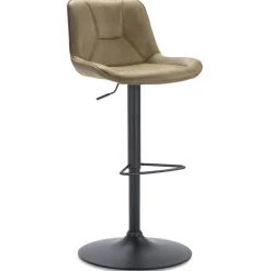 Verstelbare barkruk metalen poot met microleder zitting