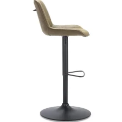 Verstelbare barkruk metalen poot met microleder zitting