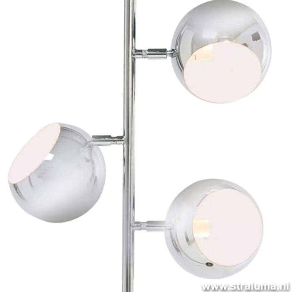 Verstelbare chromen staande lamp kamer