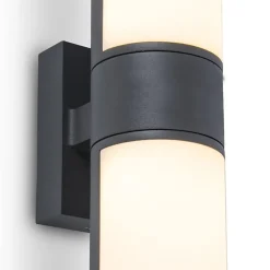 Verstelbare LED buitenlamp 2-lichts cilinder donker grijs