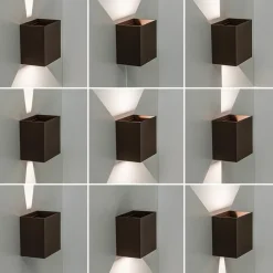 Verstelbare LED buitenlamp aluminium bruin