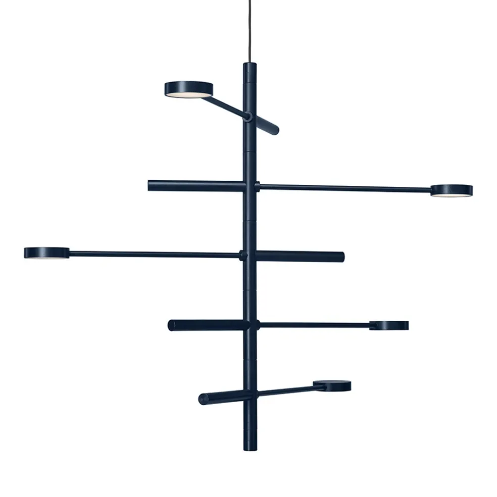 Verstelbare 5-lichts design hanglamp azuriet blauw