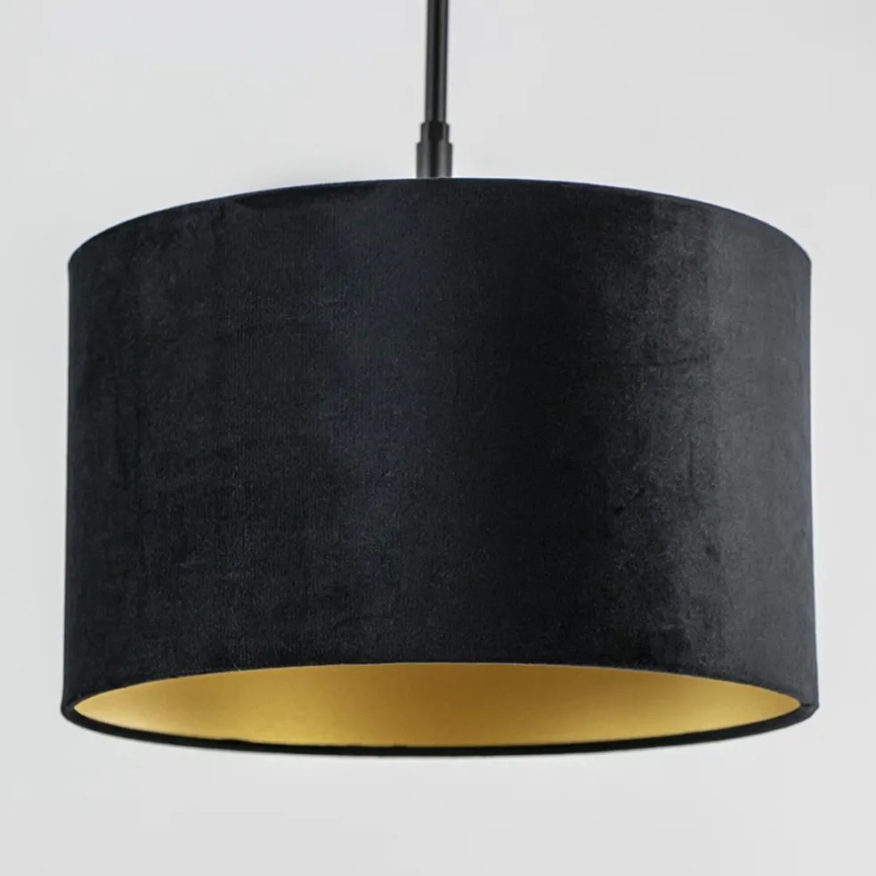 Verstelbare 2-lichts plafondlamp met velvet zwarte kappen