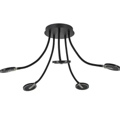 Verstelbare 5-lichts plafondlamp LED met smoke glas