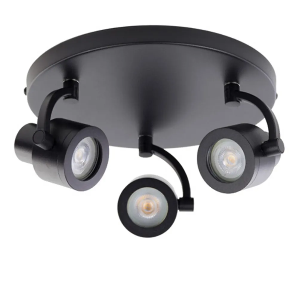 Verstelbare opbouwspot zwart 3-lichts