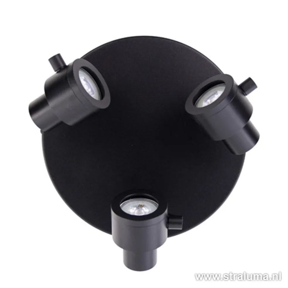Verstelbare opbouwspot zwart 3-lichts