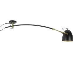 Verstelbare plafondlamp mat zwart met goud