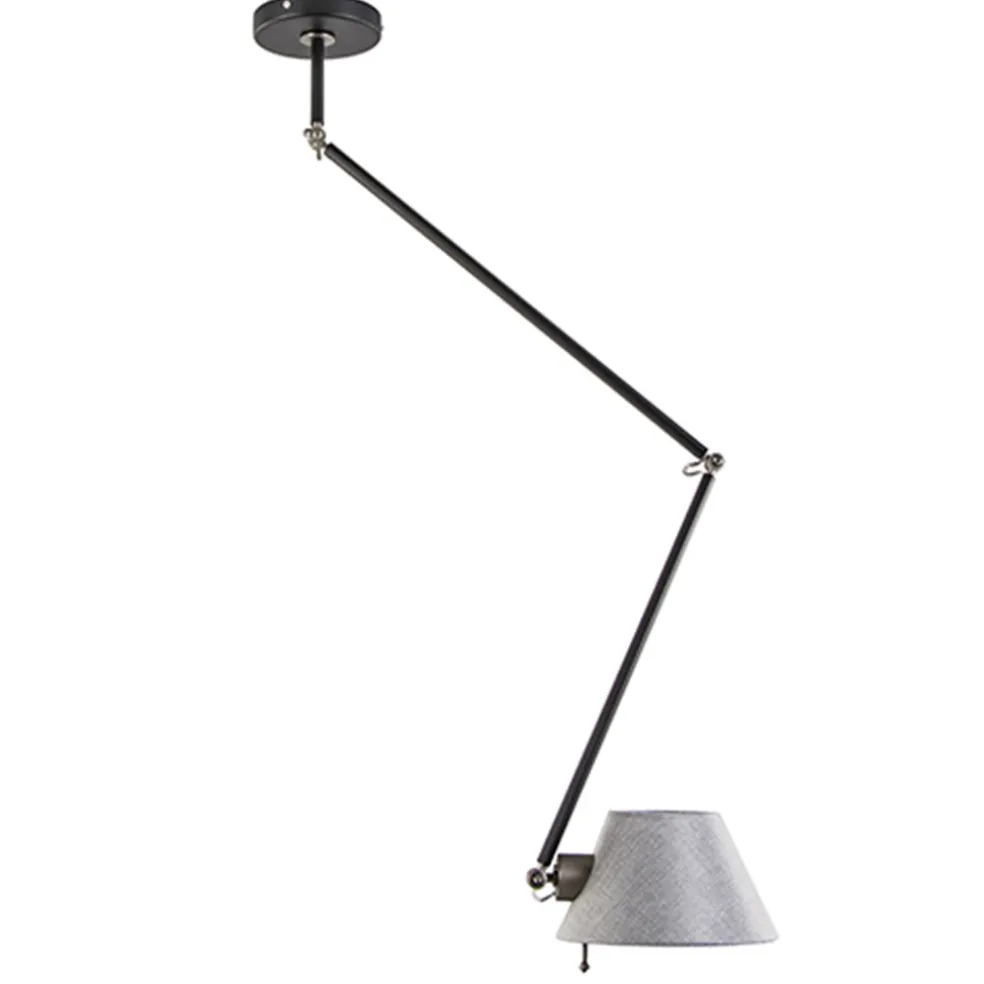 Verstelbare plafondlamp met stoffen kap