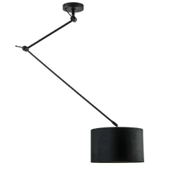 Verstelbare plafondlamp zwart met velourse kap