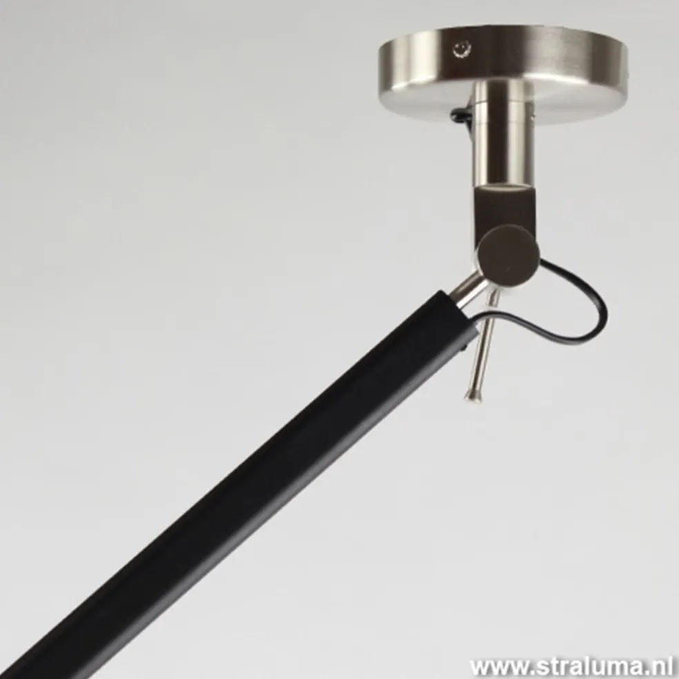 Verstelbare plafondlamp zwart met kap