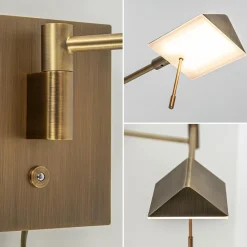 Verstelbare wandlamp brons inclusief LED dim to warm