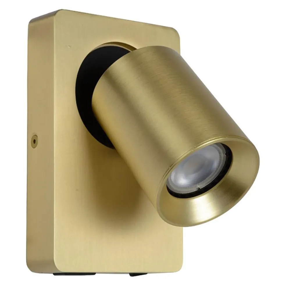 Verstelbare wandlamp mat goud inclusief dimbaar LED en USB