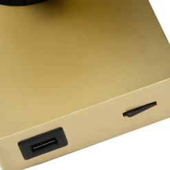 Verstelbare wandlamp mat goud inclusief dimbaar LED en USB