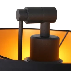 Verstelbare wandlamp met zwart/gouden kap