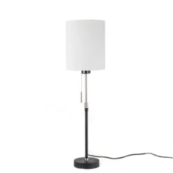 Verstelbare zwarte tafellamp met kap