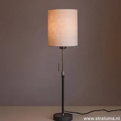 Verstelbare zwarte tafellamp met kap