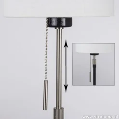 Verstelbare zwarte tafellamp met kap