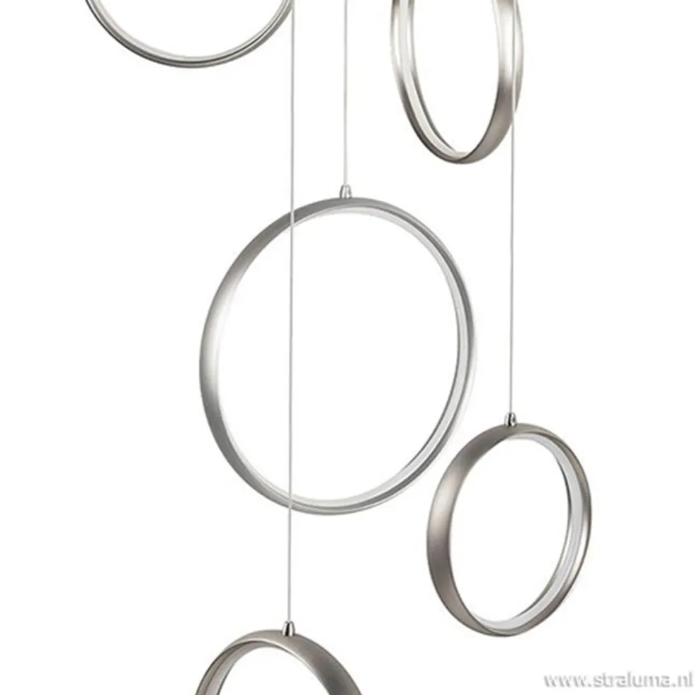 Videlamp Olympia nikkel 8 ringen