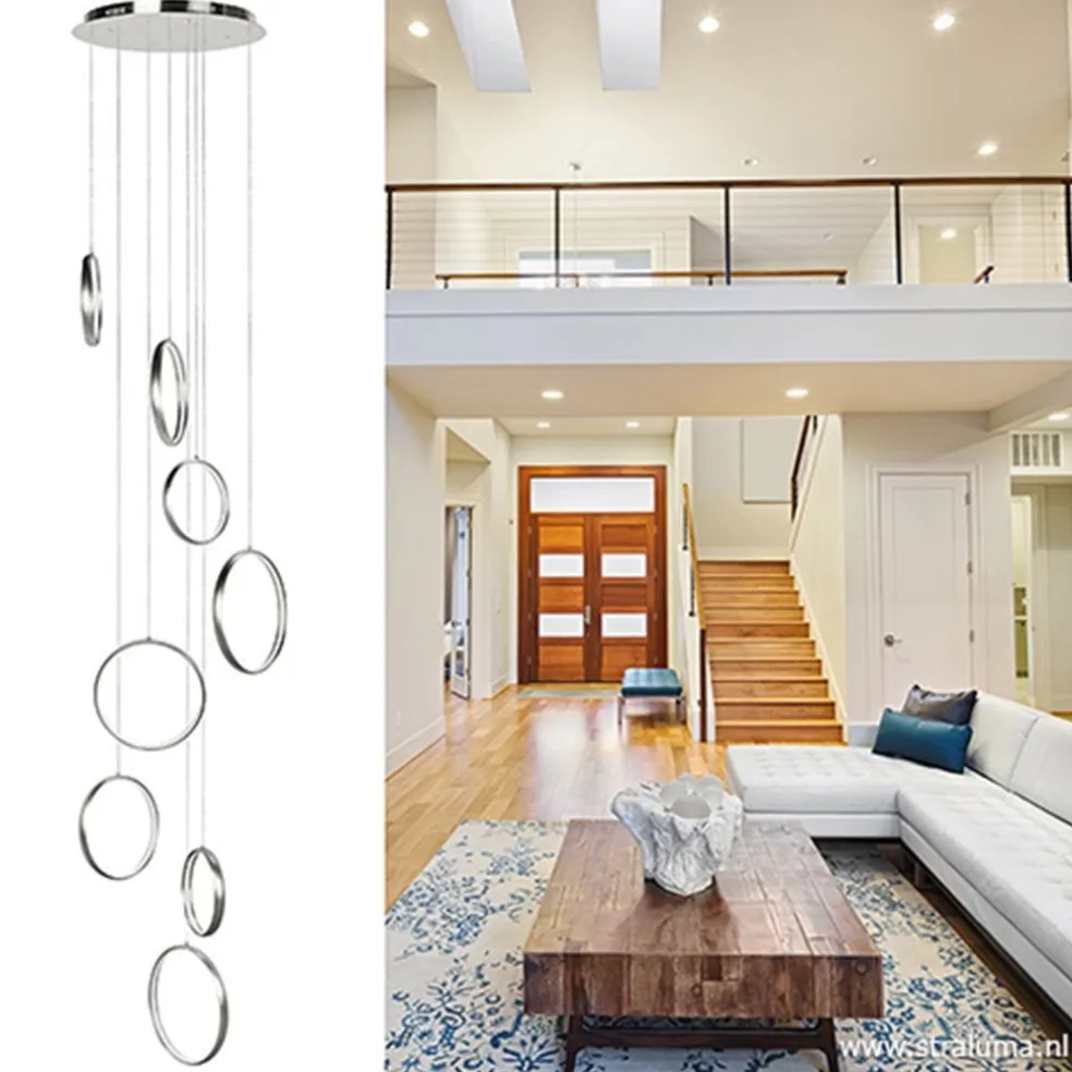 Videlamp Olympia nikkel 8 ringen