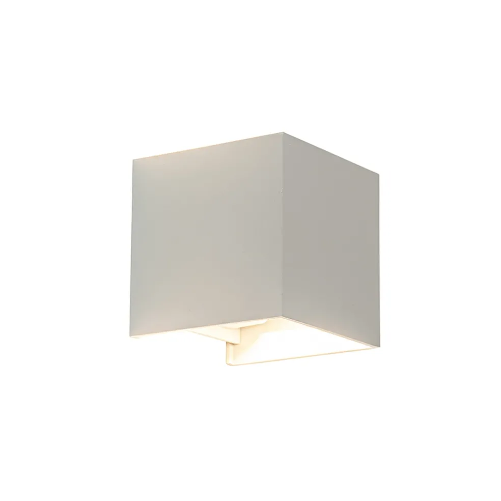 Vierkante buitenlamp wand wit IP54