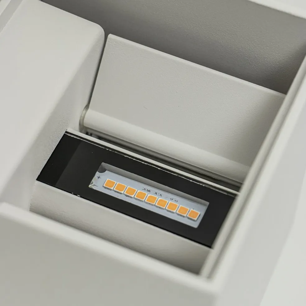 Vierkante buitenlamp wand wit IP54