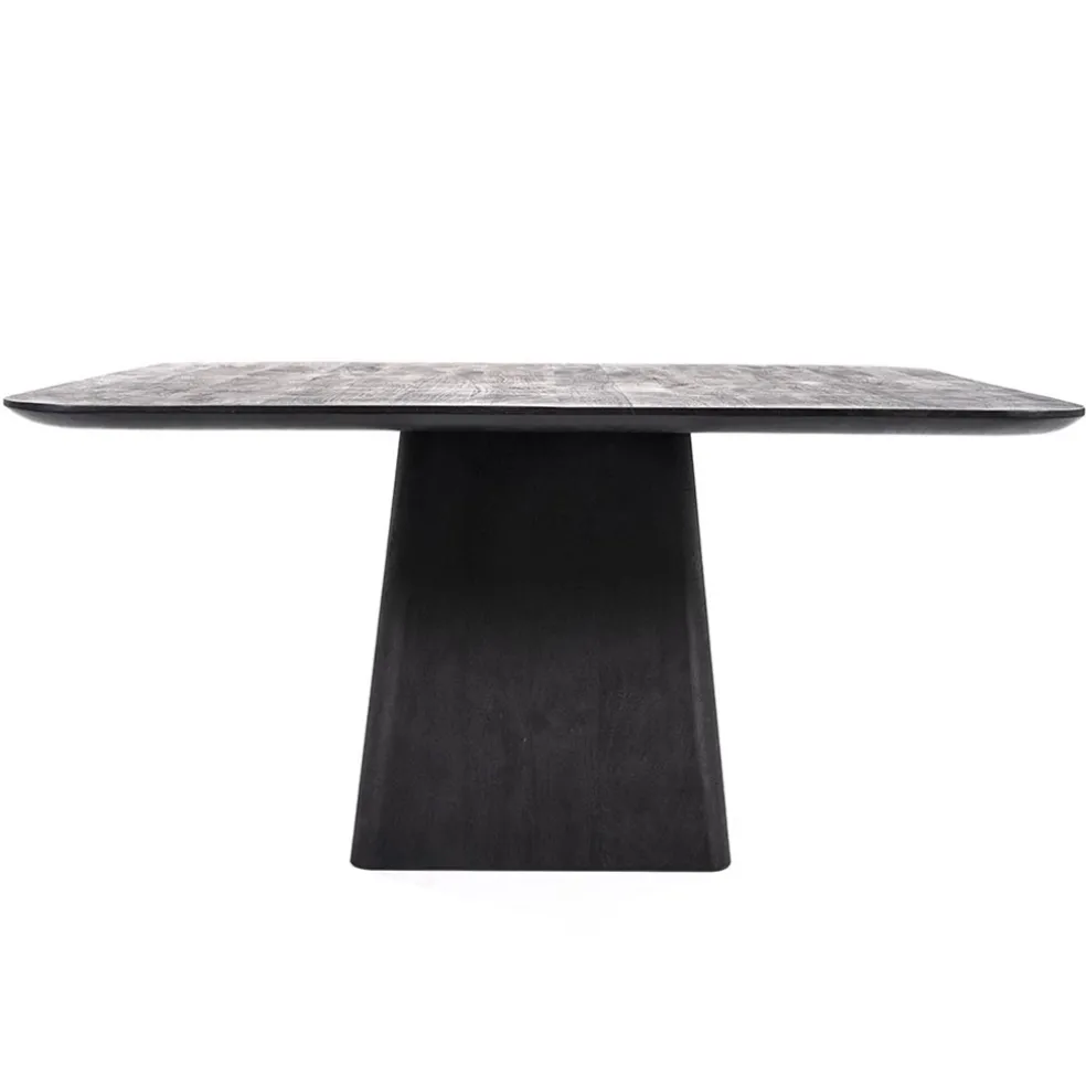 Vierkante eettafel zwart mango hout 150x150 cm