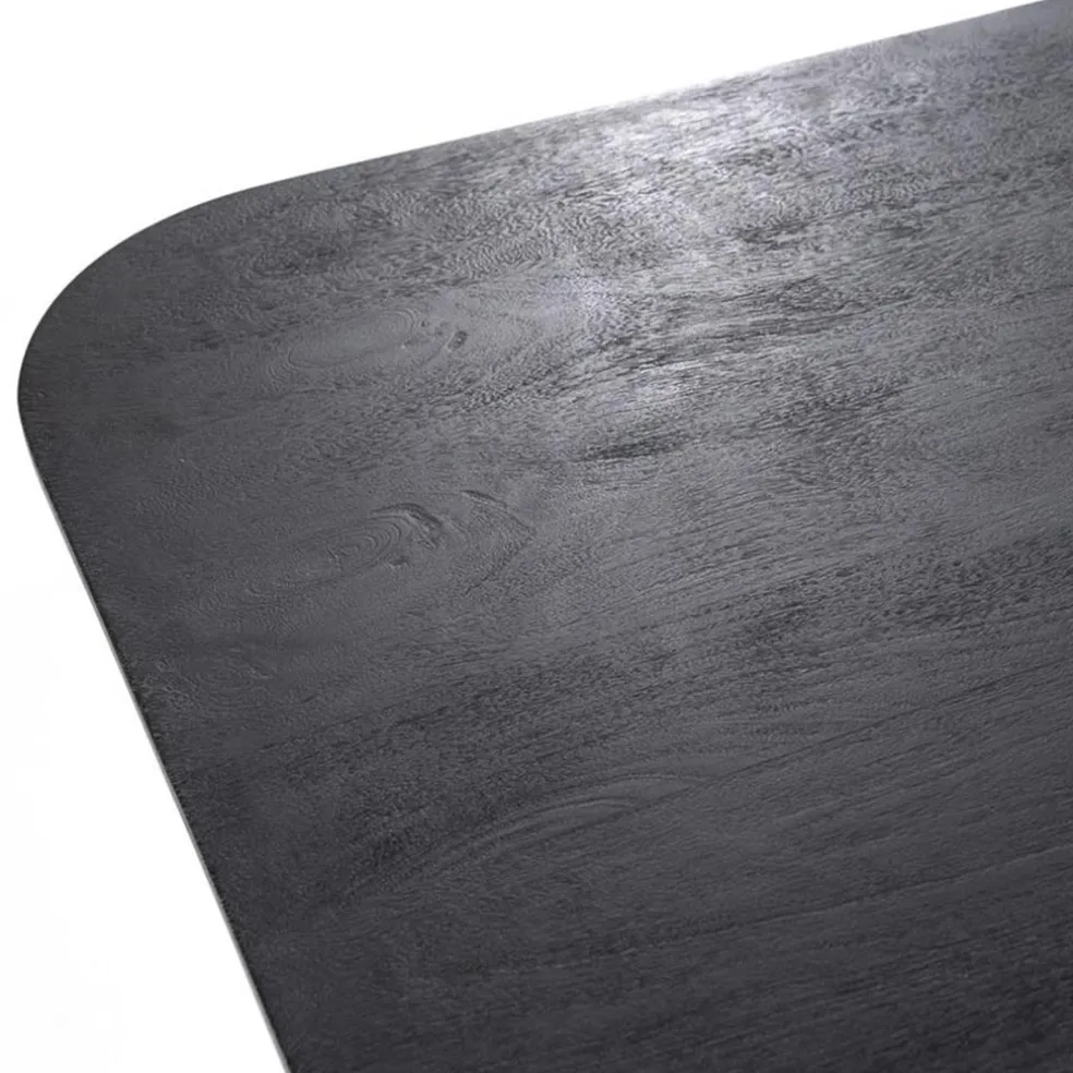 Vierkante eettafel zwart mango hout 150x150 cm