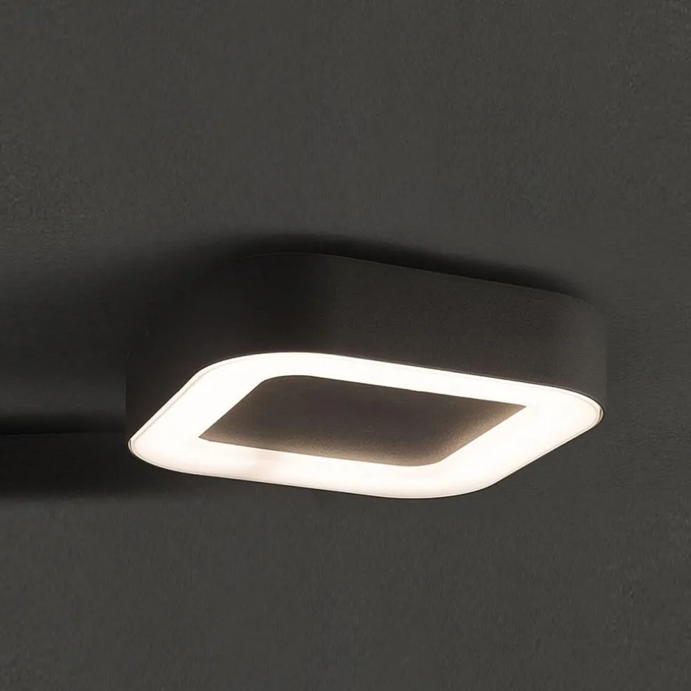 Vierkante LED buitenlamp antraciet IP54