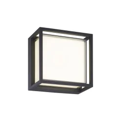Vierkante LED wandlamp buiten IP65 antraciet