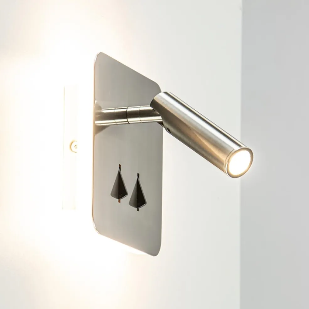 Vierkante LED wandlamp met verstelbare spot