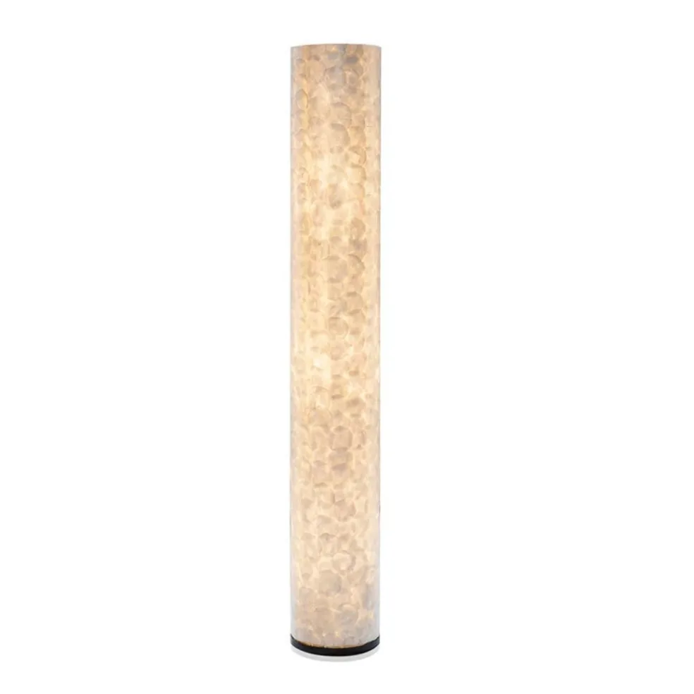 Vloerlamp 150 cm cilinder creme schelpen