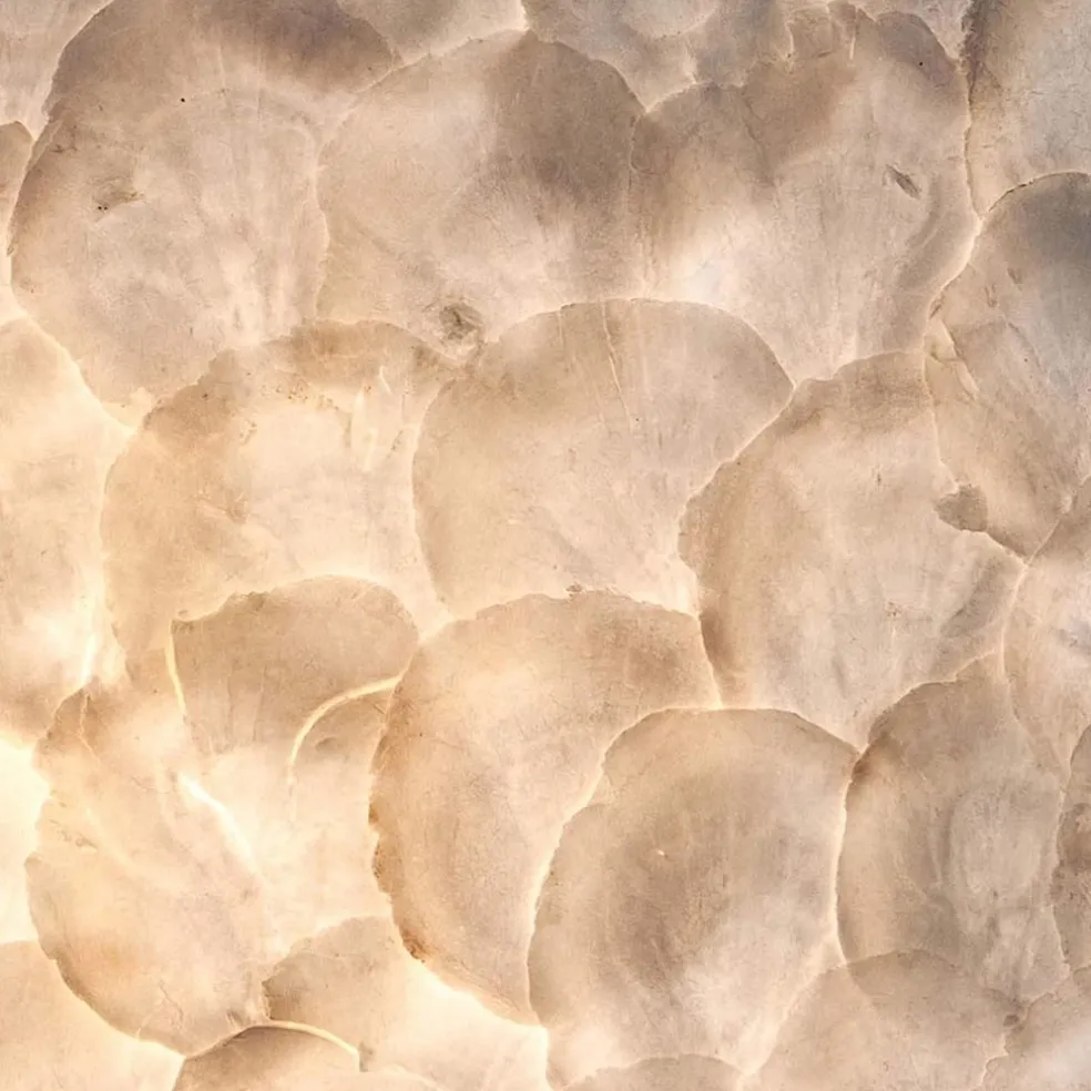 Vloerlamp 150 cm cilinder creme schelpen