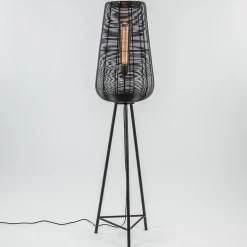 Vloerlamp Adeta driepoot draad zwart