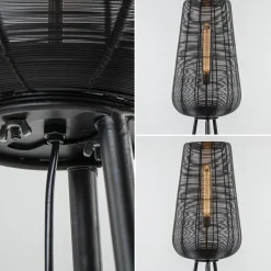 Vloerlamp Adeta driepoot draad zwart