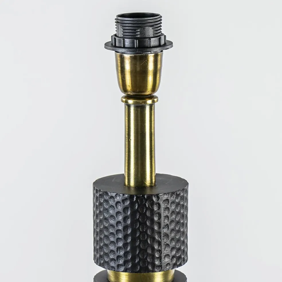 Vloerlamp Azoyu zwart/brons exclusief kap