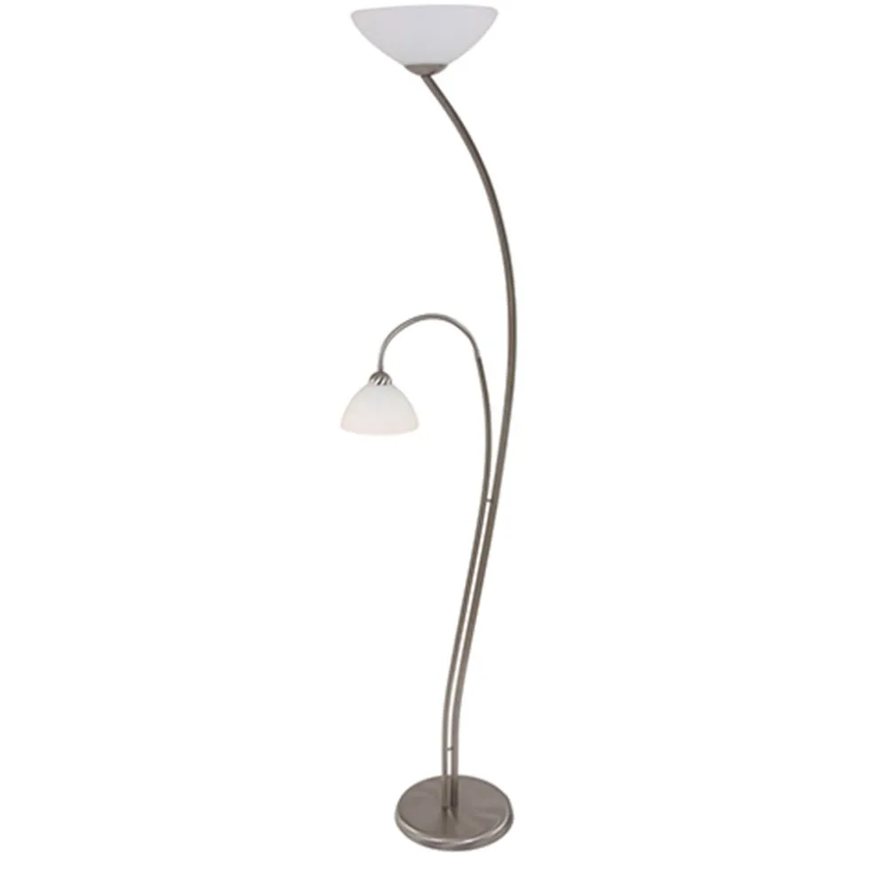 Vloerlamp Capri staal/glas met leeslamp