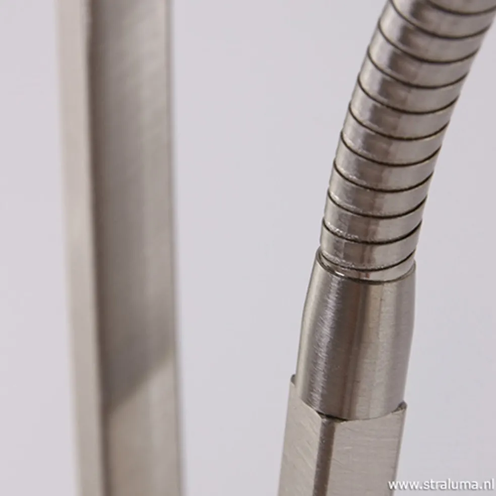 Vloerlamp Capri staal/glas met leeslamp