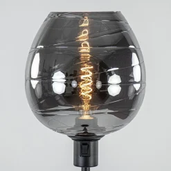 Vloerlamp Fantasy op stang zwart + smoke glas