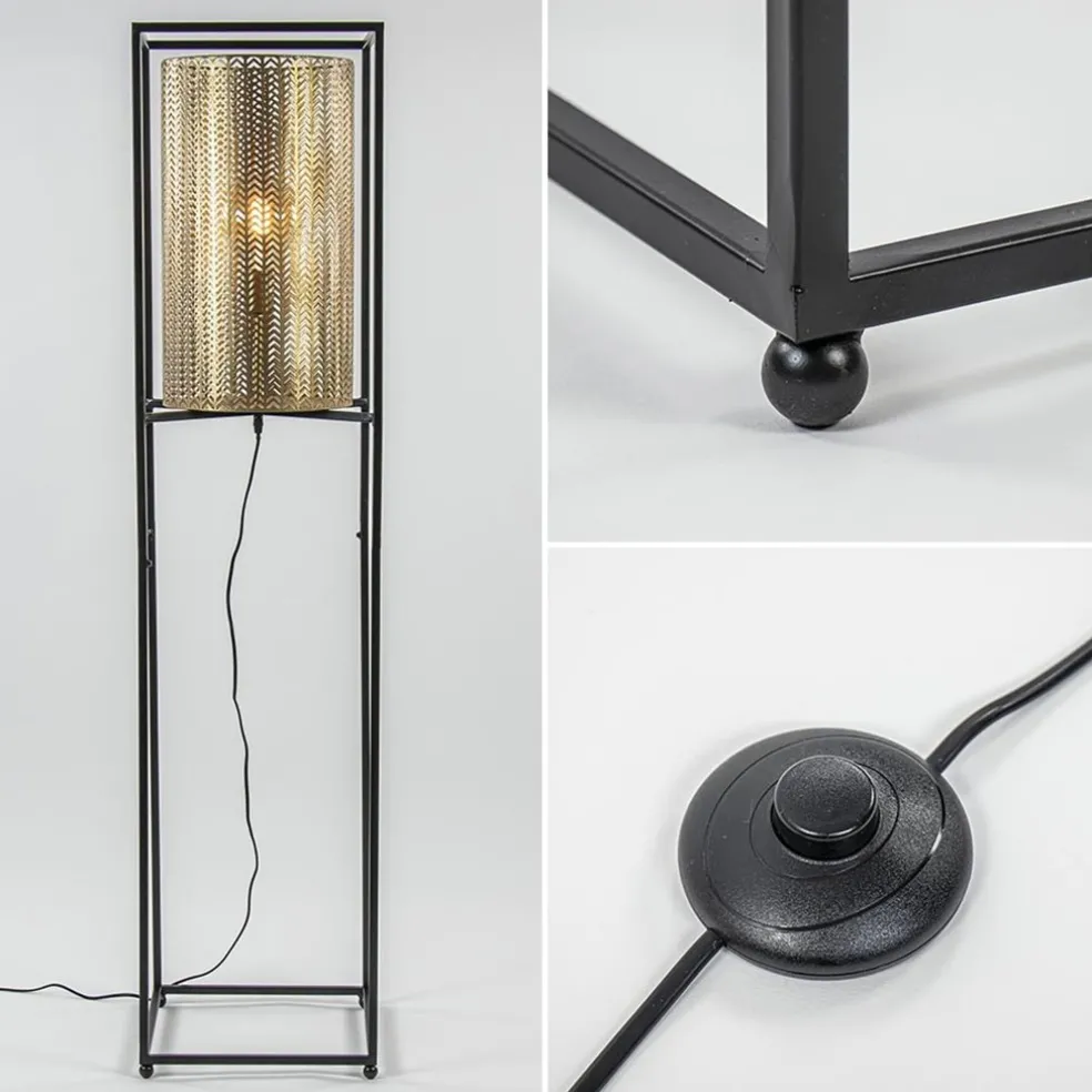 Vloerlamp Frame zwart/goud