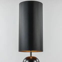 Vloerlamp hotel chic zwart met kap zwart/goud